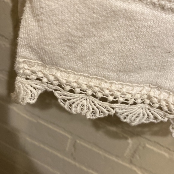 Angel of the north shirt Anthropologie ivory lace soft terry cloth - Picture 4 of 5